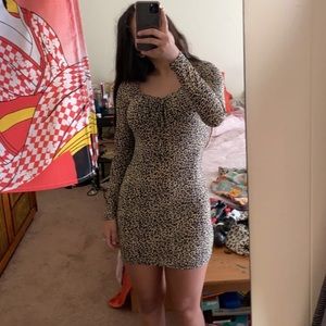 cheetah print bodycon mini dress